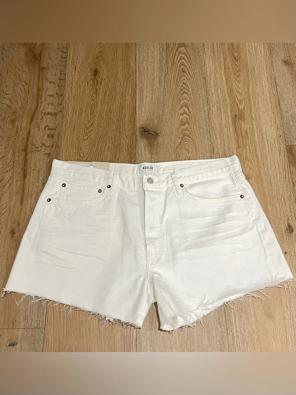 Agolde Parker White Jean Shorts Womens Size 34 Dough New w/ tags
